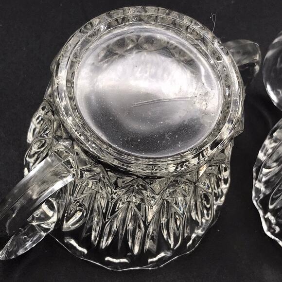 Vintage Indiana Glass Lotus Blossom Tulip Sugar Bowl & Creamer Set 1007 Clear - Picture 7 of 12
